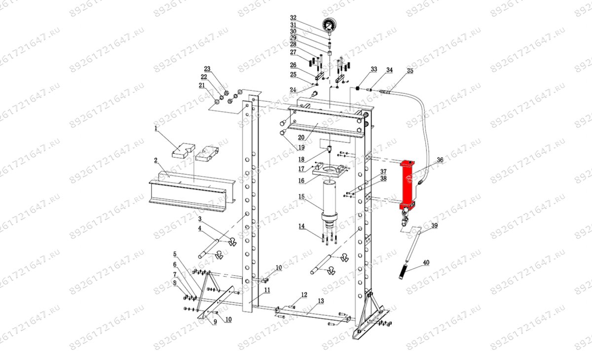  Насос гидравлический (Pump assy п.36) HJ0808B.5005 (1)