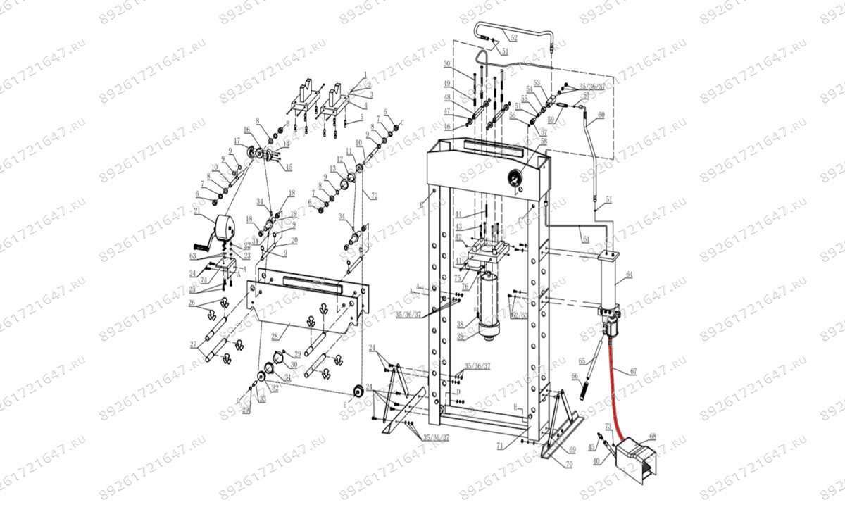  Шланг гидравлический (Air Inlet Hose п.67) HJ0811CE.5005 (1)