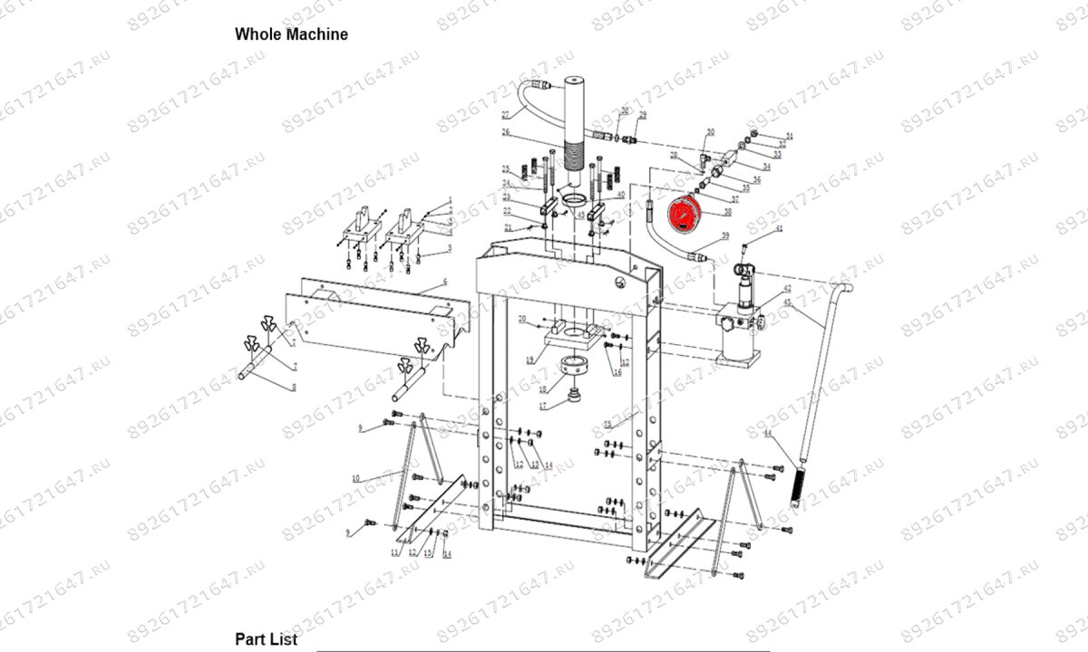  Манометр (Pressure gauge п.38) HJ0821.5005 (1)