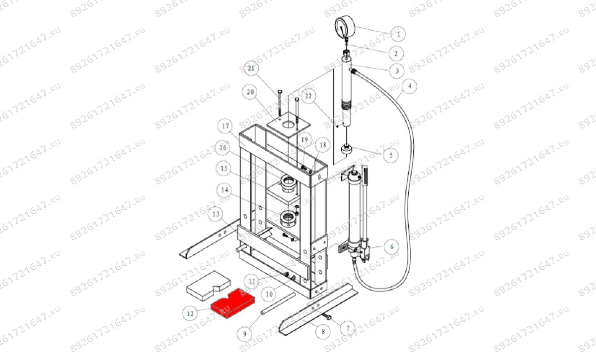  Блок (Pressure plate п.12) HJ0802.5005, HJ0802.7016 (1)