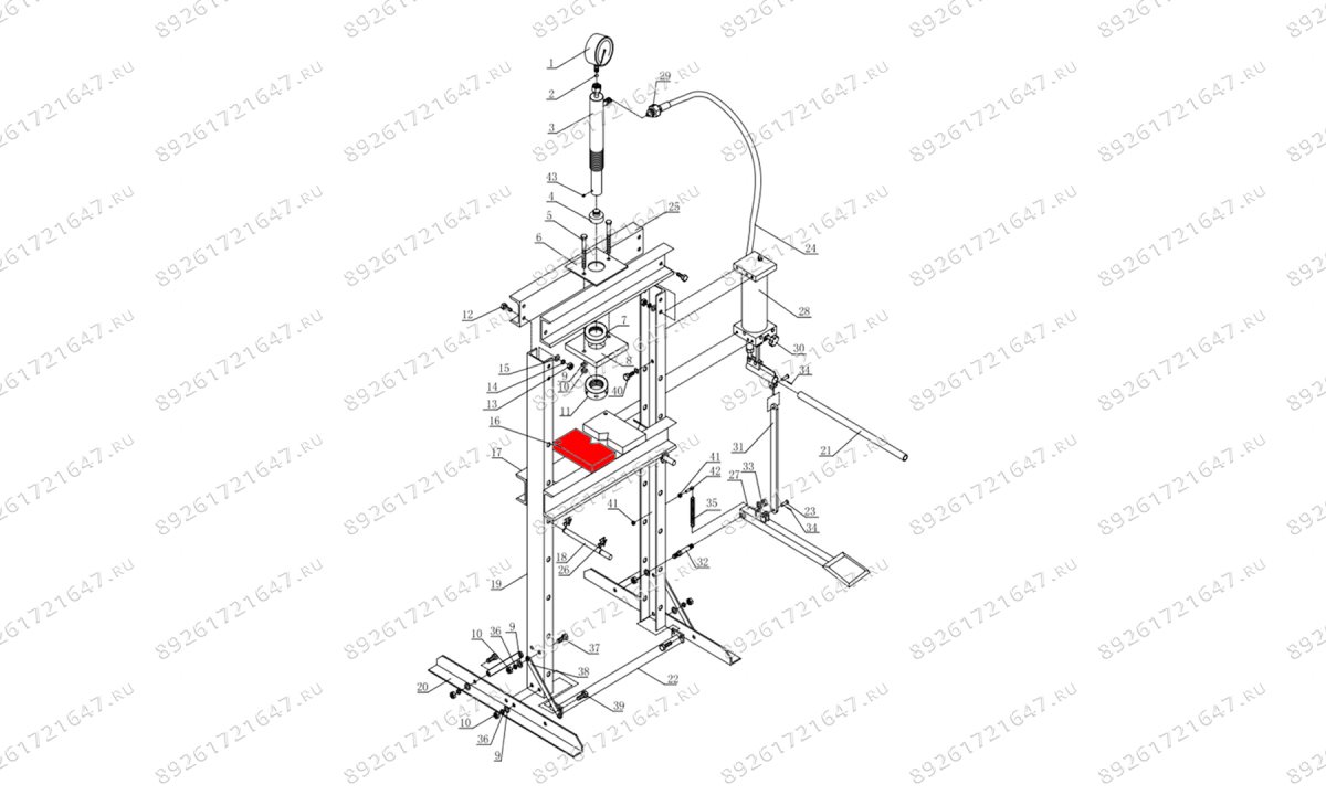  Блок (Pressure plate п.16) HJ0803B.5005, HJ0803B.7016 (1)