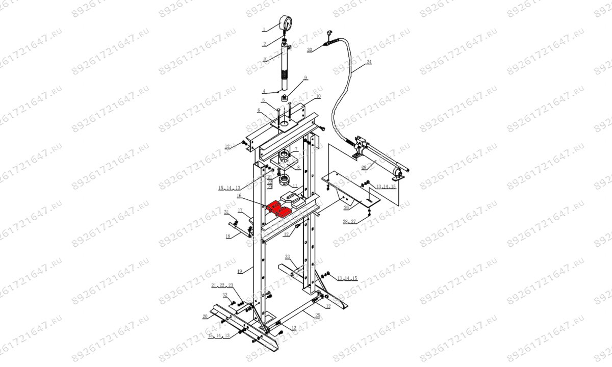  Блок (Pressure plate п.16) HJ0803.5005, HJ0803.7016 (1)