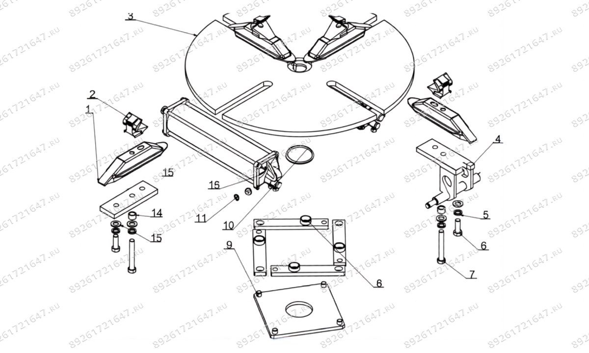  Кронштейн подстольного цилиндра для ШМС 6000103 (1)