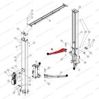  Двухсекционная лапа левая 705-1045 V2-4L, V2-4LH, V2-4LB RAL1018 мни (4)