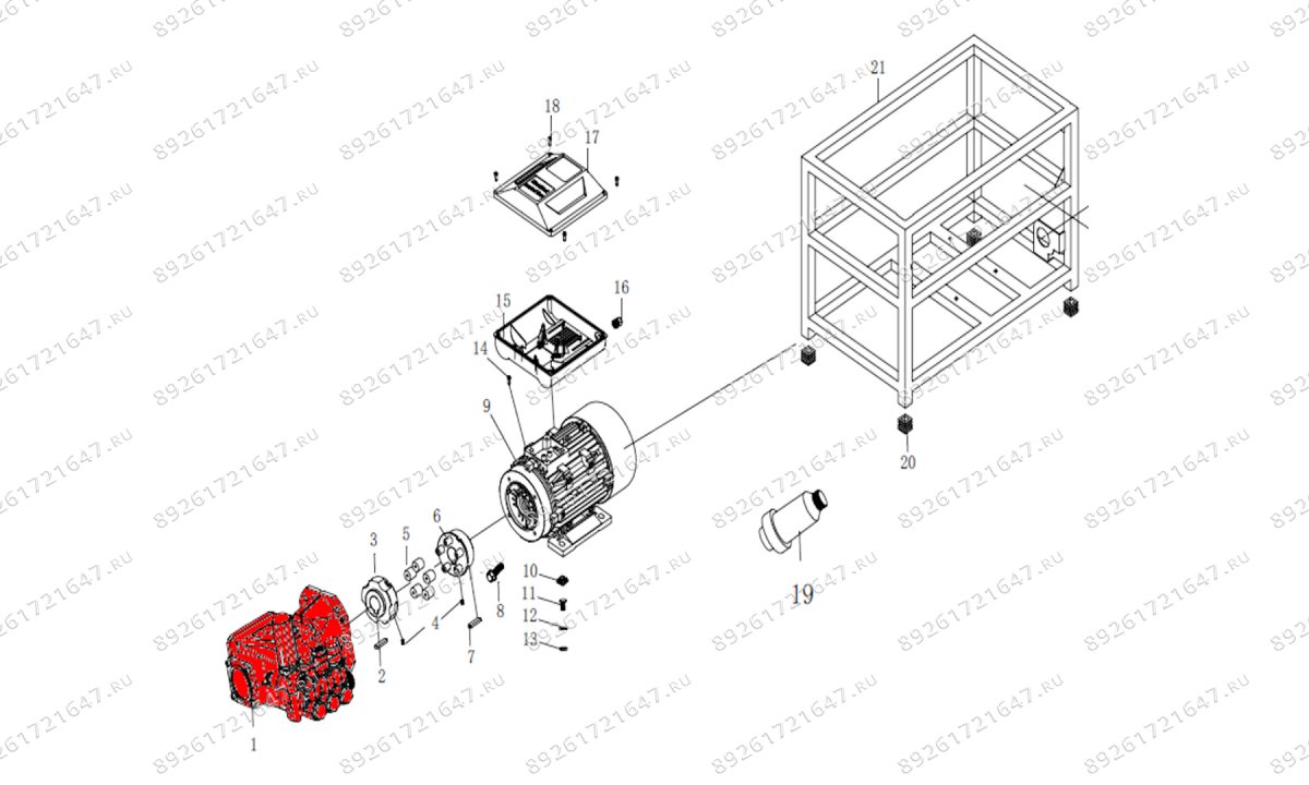  Помпа в сборе (Pump head set №1) TMHPC-7500C (0)