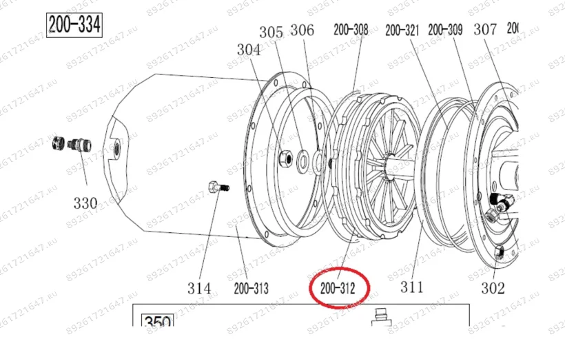 200-312 Поршень цилиндра отжима фото