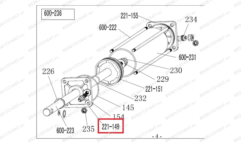 221-149 Фланец передний пневмоцилиндра фото