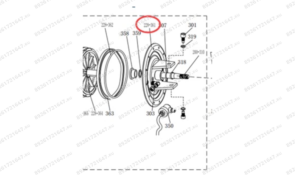  M-231BP36/228-361 Крышка цилиндра отжима передняя (0)