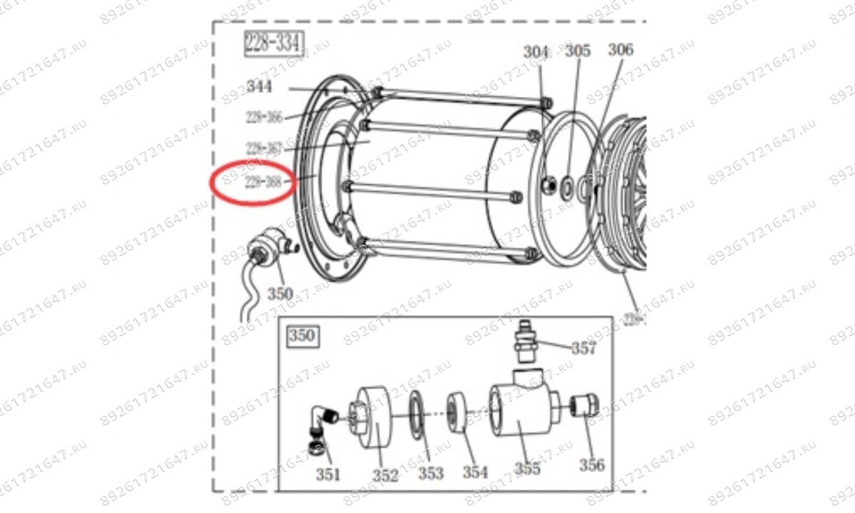  M-231BP36/228-368 Крышка цилиндра отжима задняя (0)