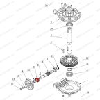  Подшипник червячного вала двигателя V521, V524, V526, V526U, V624, V626, V626IT, V730 мни (3)