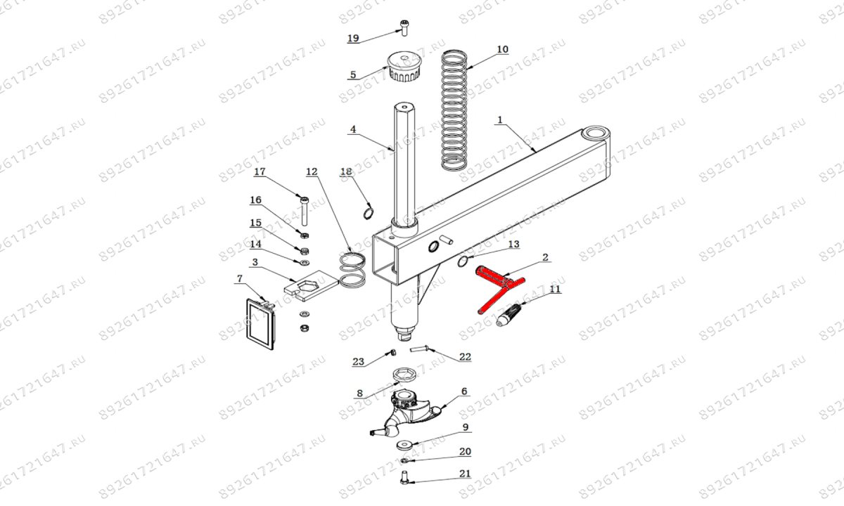  Рычаг стопора шестигранного штока монтажной колонны V526, V526U (0)