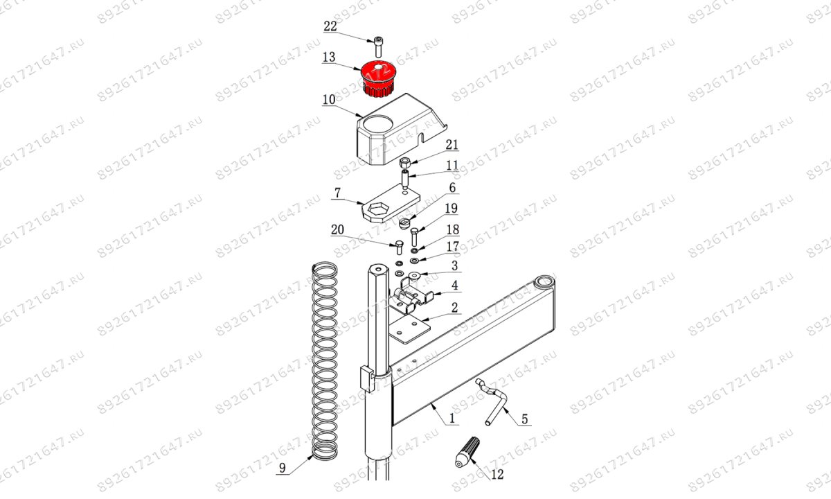  Крышка шестигранного штока монтажной колонны V521, V524 (0)