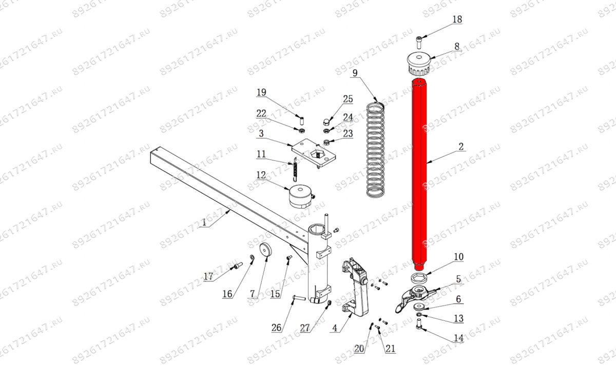  Шток шестигранный монтажной колонны V624 (0)