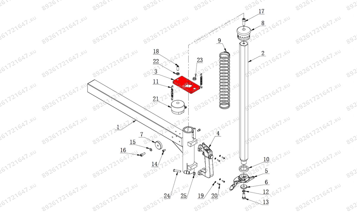  Стопор штока шестигранного монтажной колонны V730 (0)