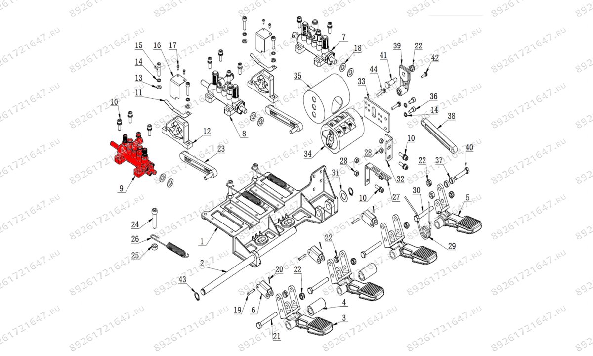  Пневмораспределитель пятиходовой левый V626, V626IT (0)