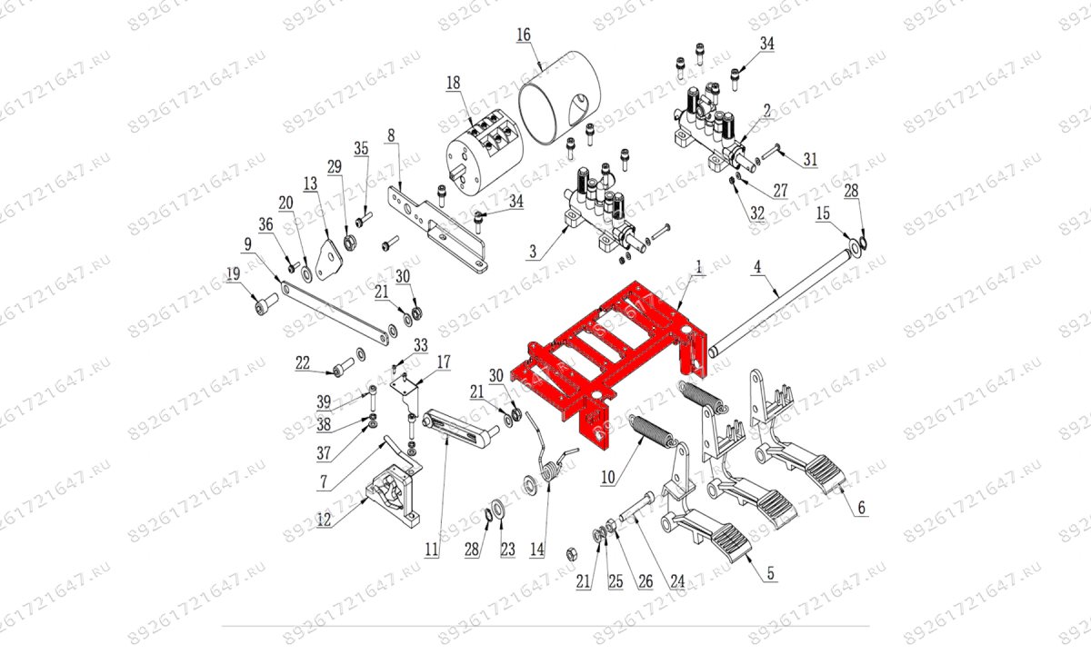  Корпус педального узла V524, V526, V526U (0)