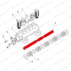  Шток пневмораспределителя пятиходового левого V524, V526, V526U мни (5)