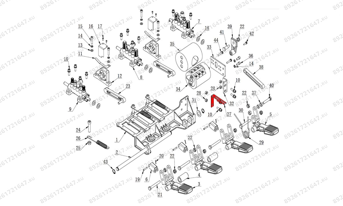  Кронштейн пружины педали возвратной V-образной V521, V624, V626, V626IT, V730 (0)
