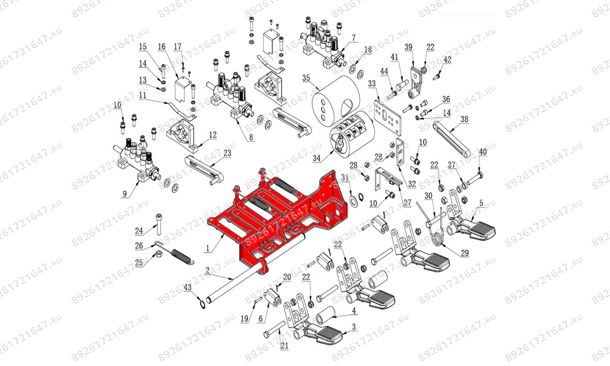  Корпус педального узла V624, V626, V626IT, V730 (0)