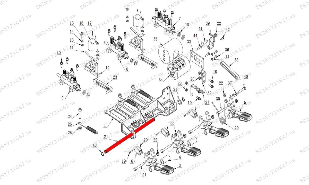  Шток педального узла V624, V626, V626IT, V730 (0)