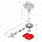  Нижняя часть корпуса редуктора V521, V524, V526, V526U, V624, V626, V626IT, V730 мни (6)