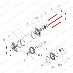 Болт-шпилька цилиндра монтажной колонны V624, V626, V626IT, V730 фото