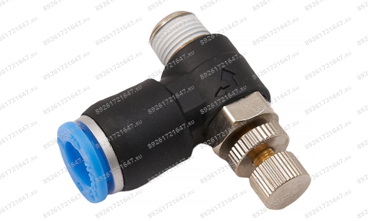  Фитинг цилиндра монтажной колонны цанговый угловой с регулировочным винтом 1/8