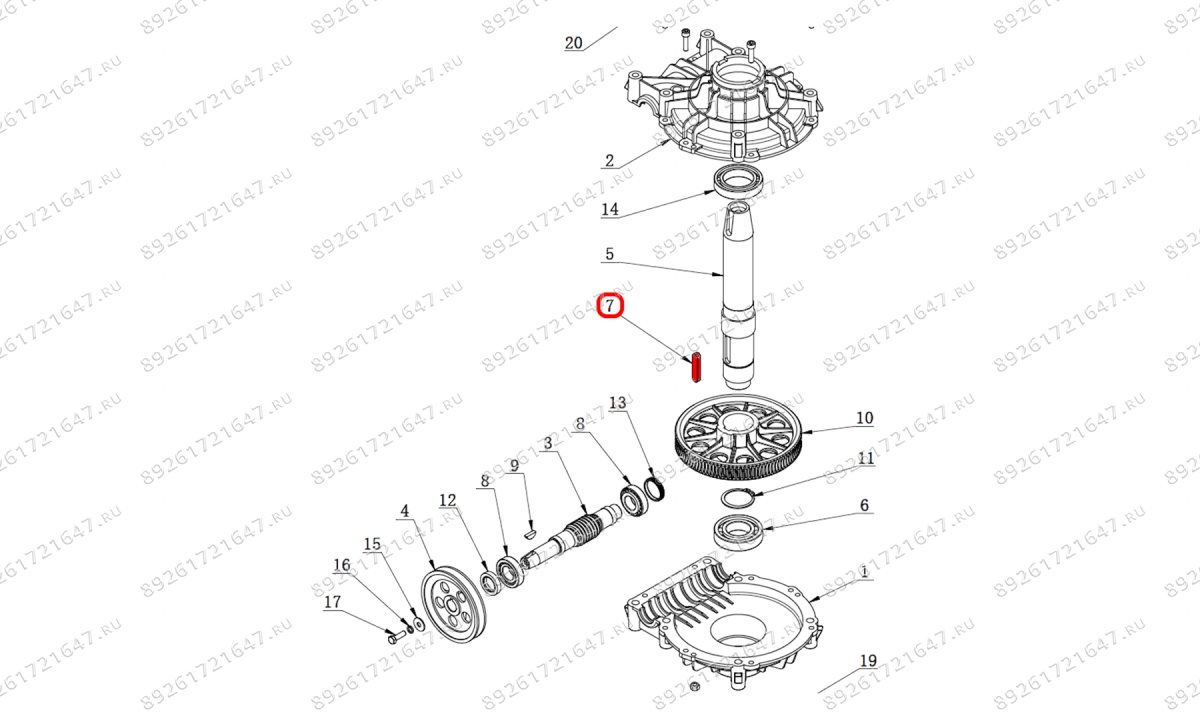  Плоский ключ червячного вала поворотного стола V521, V524, V526, V526U, V624, V626, V626IT, V730 (0)