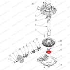  Подшипник червячного вала нижний V521, V524, V526, V526U, V624, V626, V626IT, V730 мни (4)