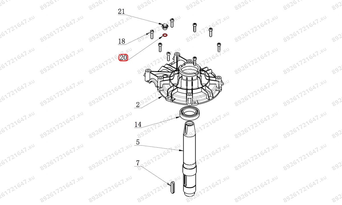  Кольцо болта корпуса редуктора 13.2×2.65 V521, V524, V526, V526U, V624, V626, V626IT, V730 (0)