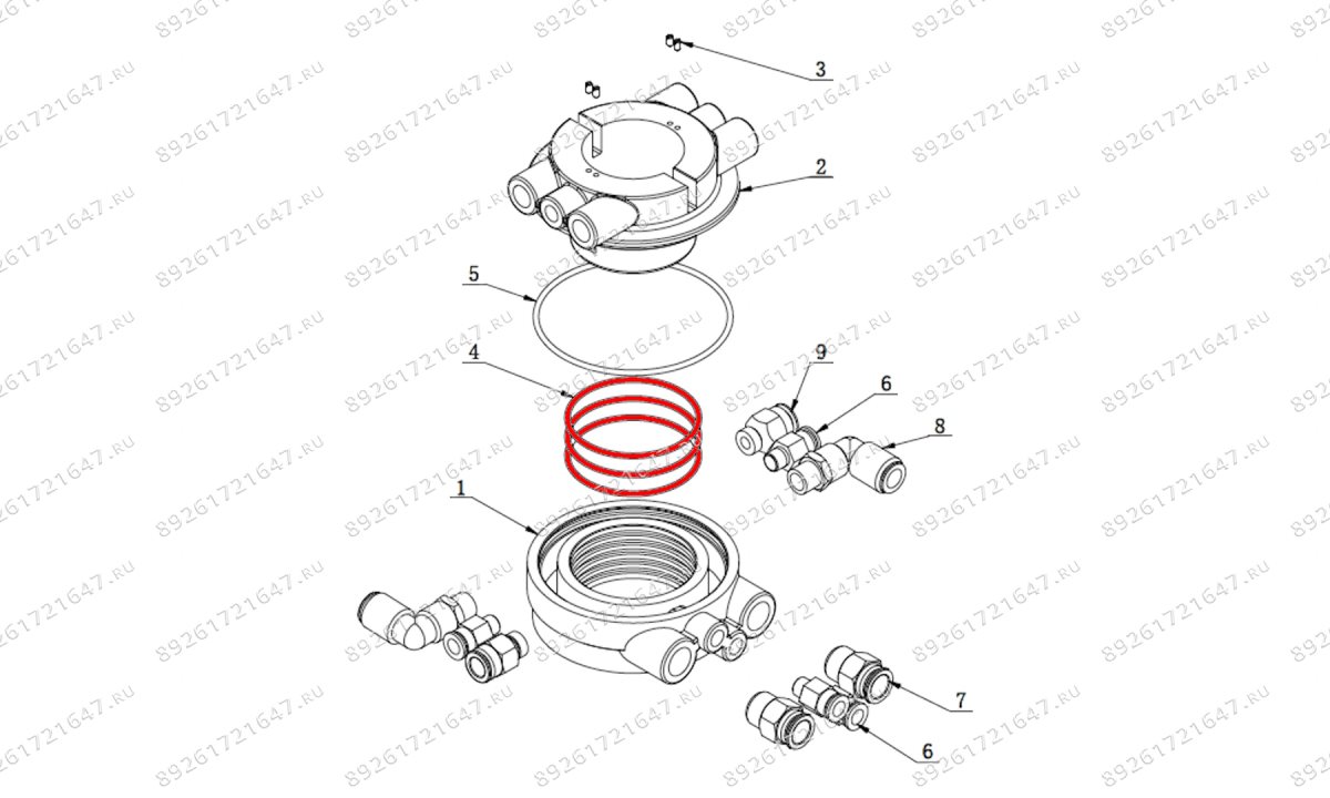  Кольцо резиновое поворотной муфты V521, V524, V526, V526U, V624, V626, V626IT, V730 (0)