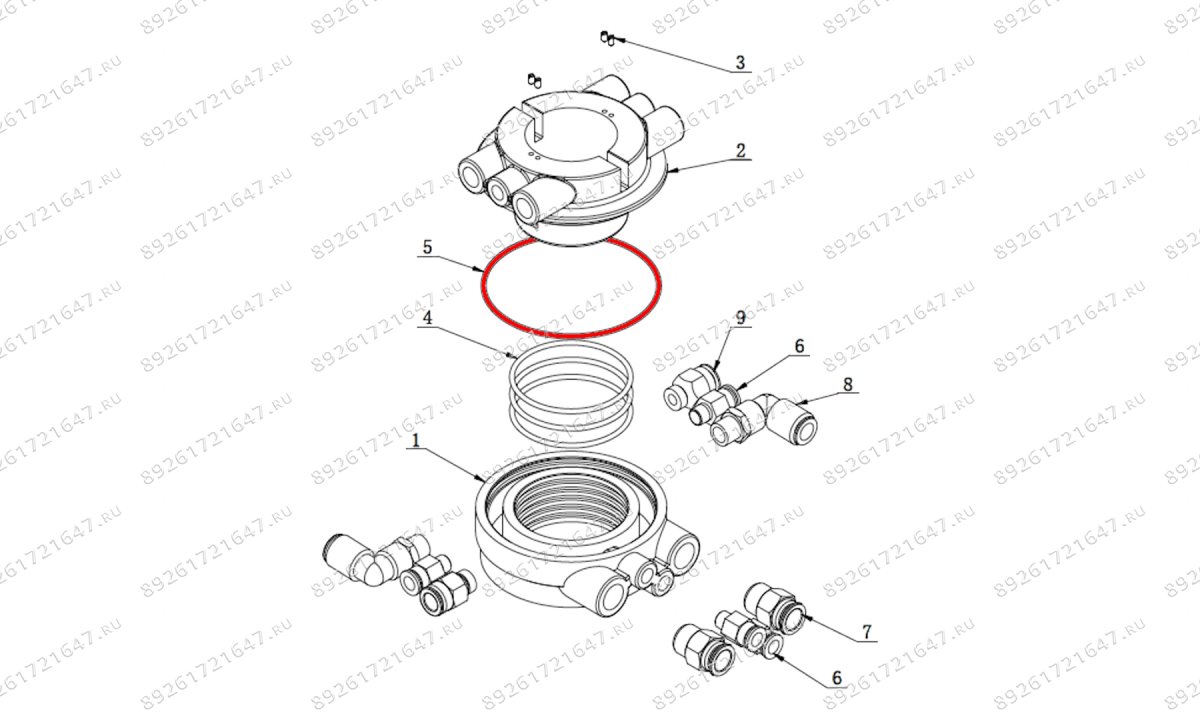  Кольцо резиновое поворотной муфты V626IT, V730 (0)