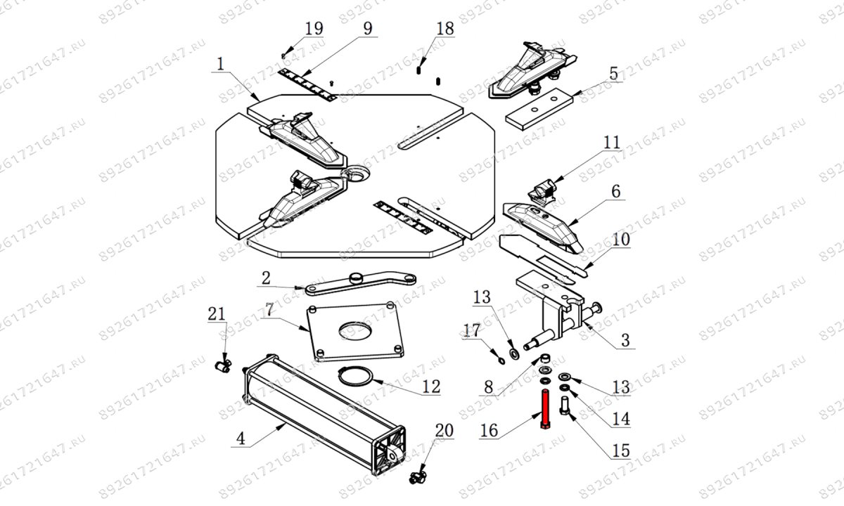  Болт стойки зажимного кулачка большой V124, V521, V524, V526, V526U, V624, V730 (0)