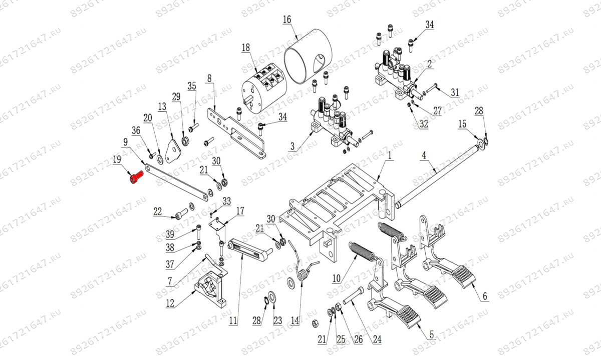  Болт тяги переключателя реверсивного V524, V526.220, V526U (0)