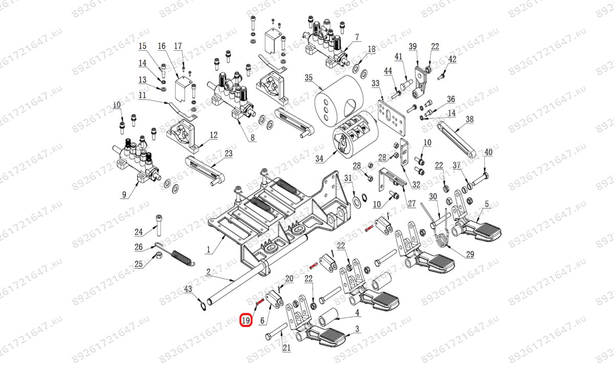  Штифт соединителя педали и пневмораспределителя V521, V624, V626, V626IT, V730 (0)