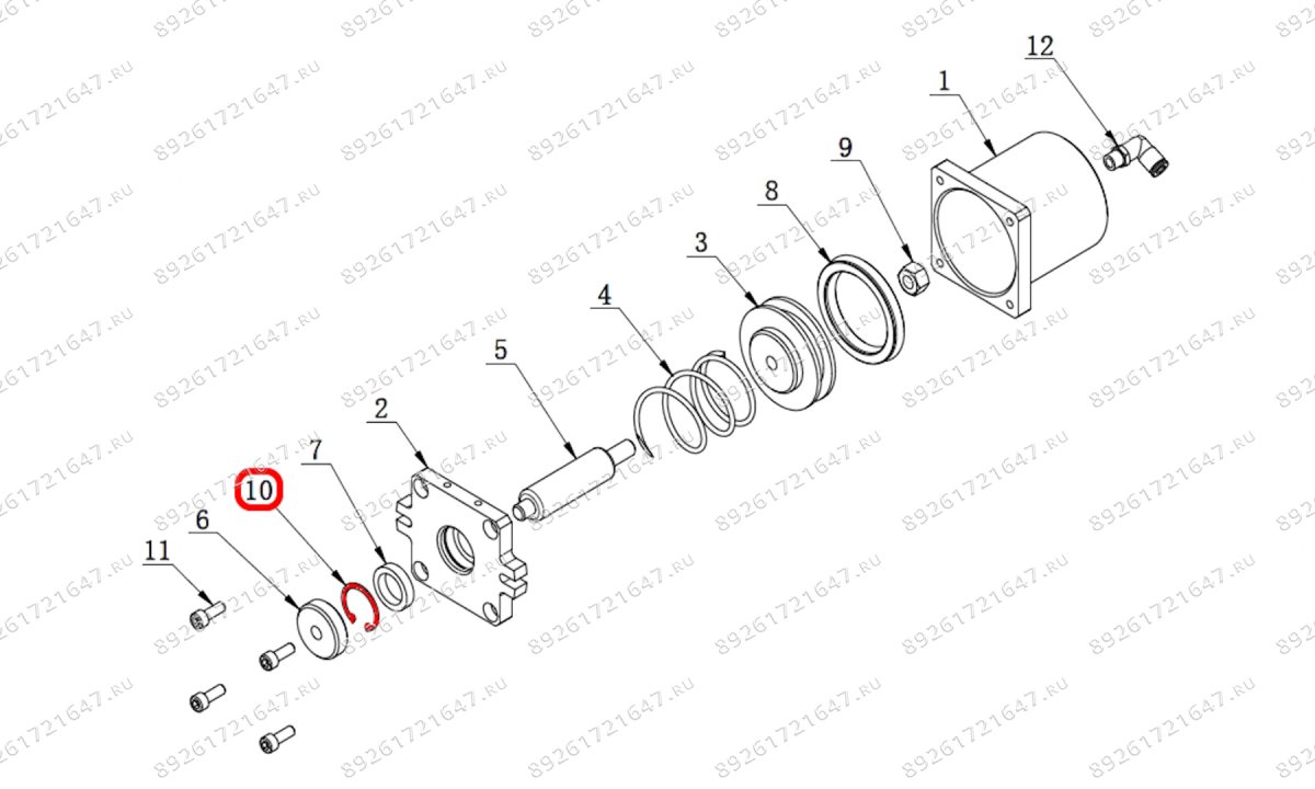  Стопорное кольцо штока блокирующего цилиндра V730 (0)