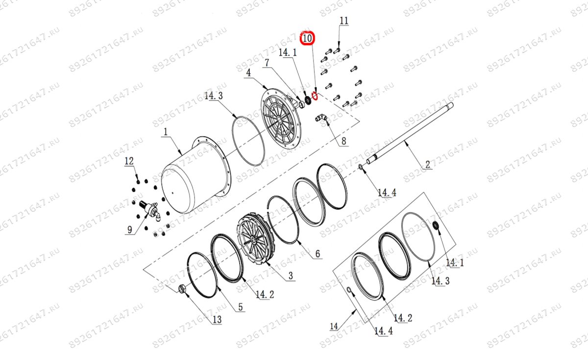 Стопорное кольцо штока цилиндра отжима V521, V524, V526, V526U, V624, V626, V626IT, V730 (0)