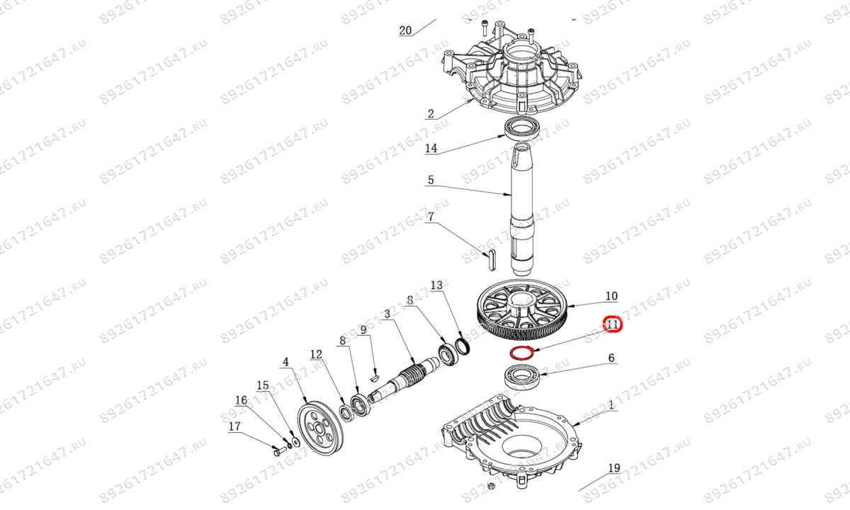  Стопорное кольцо червячного вала поворотного стола V521, V524, V526, V526U, V624, V626, V626IT, V730 (0)