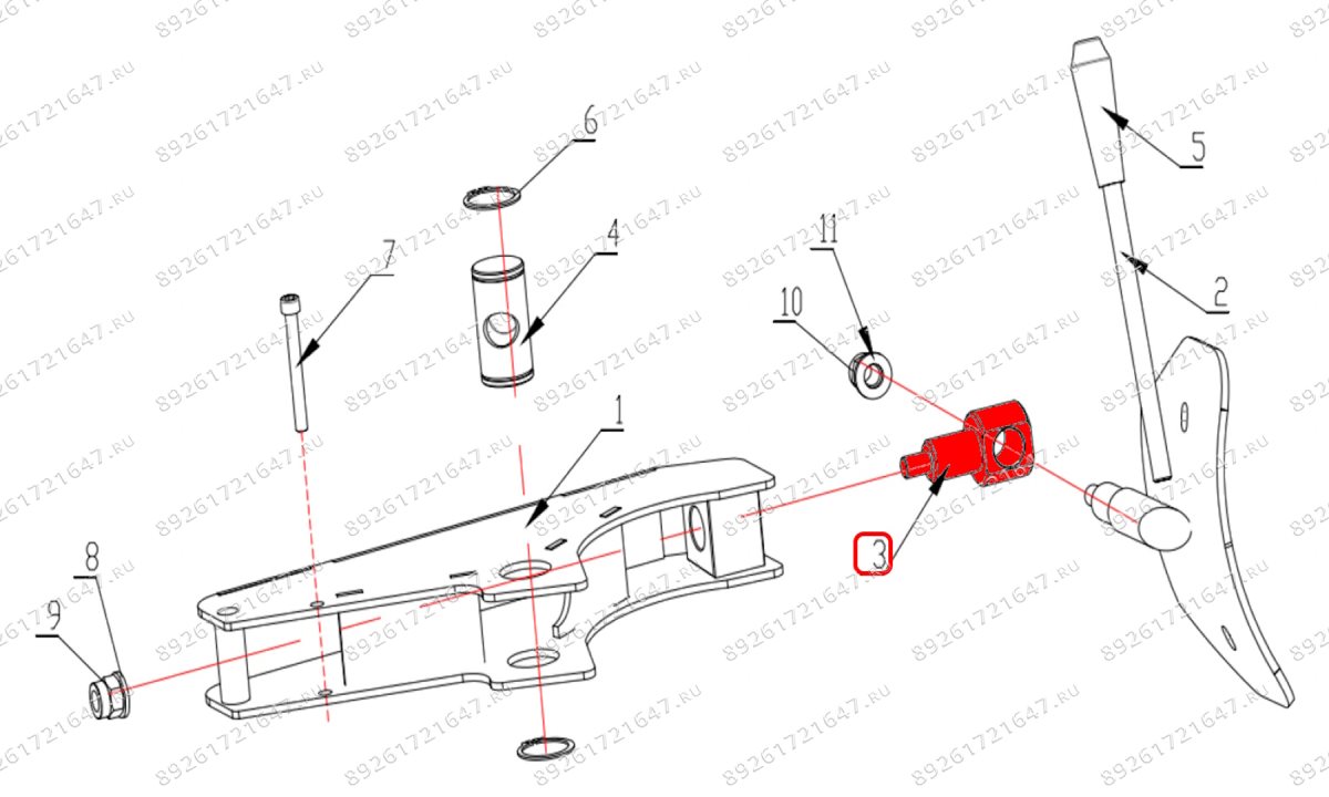  Поворотный стержень отжимной лопаты V426, V426R (0)
