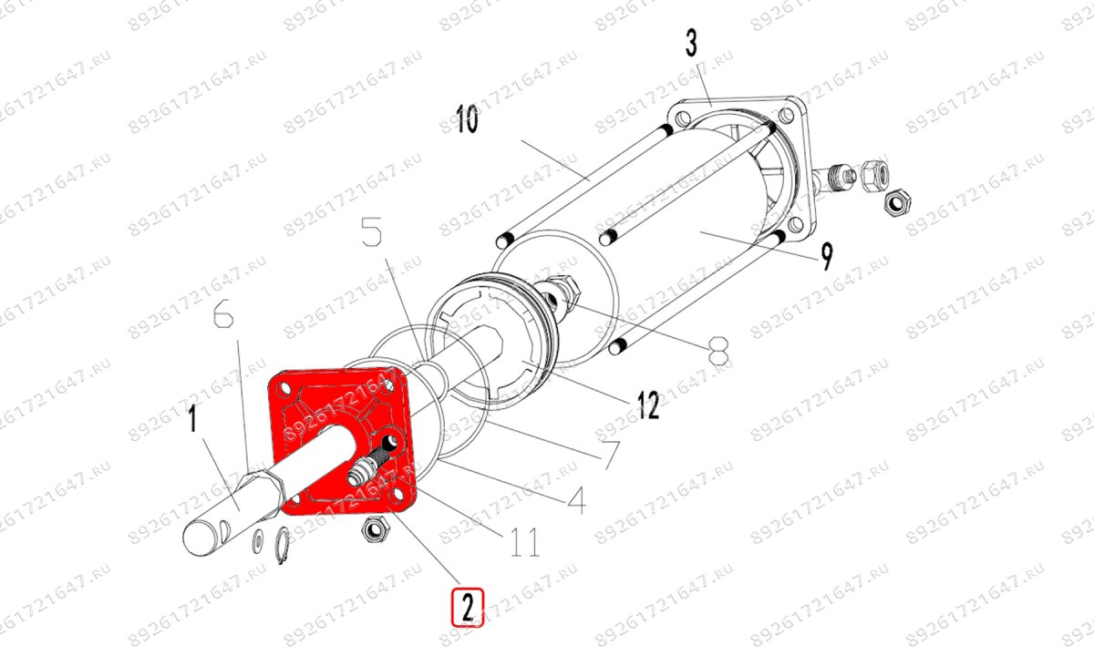  Крышка цилиндра зажима передняя V324, V426, V426R (0)