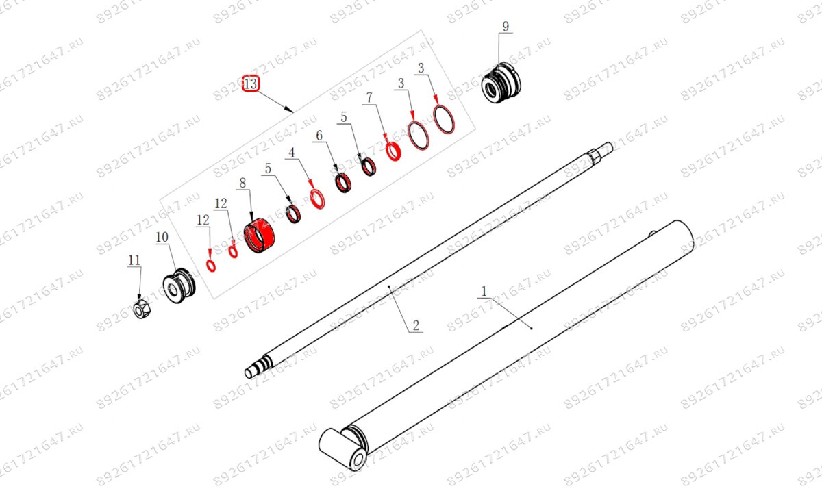  Комплект уплотнительных деталей главного гидроцилиндра V-57 (0)