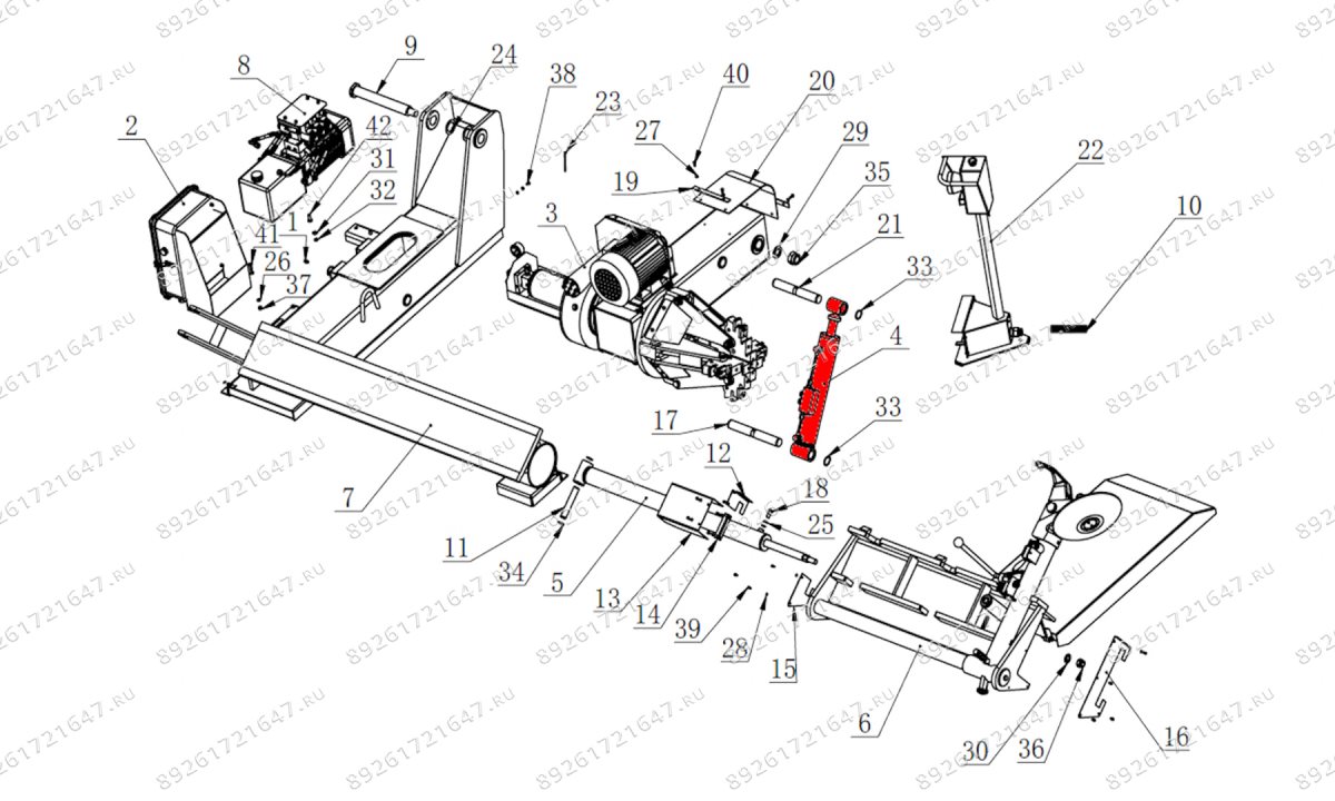  Гидроцилиндр вертикальный в сборе V-57, V-57A (0)