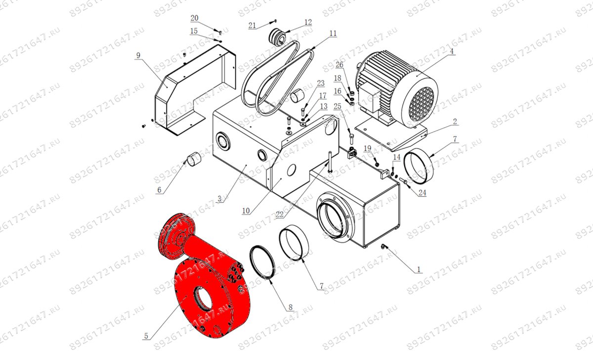 Редуктор в сборе V-57 (1)